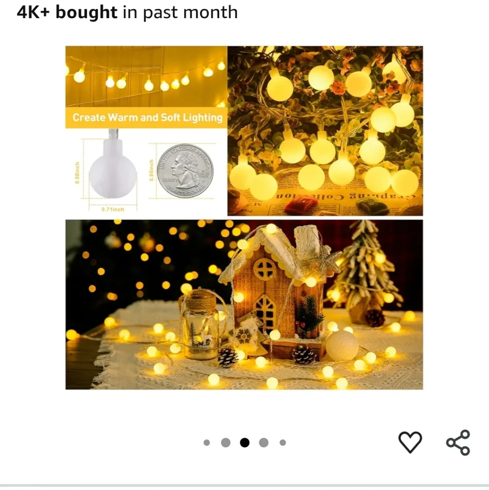 Warm White Holiday String Lights
